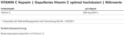 ProFuel Vitamin C gepuffert 365 Kapseln.